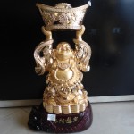 DSC02356 150x150 Phật di lặc đứng đỡ vàng H240G