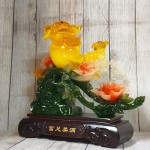 ln007 tien heo vang ngoi nhanh mau don 150x150 Tiên heo vàng trên nhánh mẫu đơn LN007