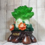 ln068 bap cai xanh mau don 150x150 Bắp cải xanh đứng lớn trên bụi mẫu đơn đỏ đế gỗ LN068