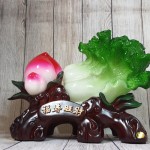 ln073 bap cai dao tien 2 150x150 Bắp cải xanh lớn bên đào tiên đỏ đế gỗ LN073
