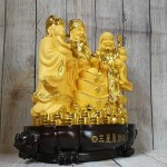 ln113 tam da sa kim vang lon 1 150x150 Tam đa phước lộc thọ vàng kim sa bên tháp nén vàng lớn LN113