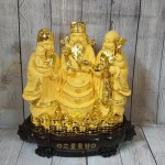 ln113 tam da sa kim vang lon 2 150x150 Tam đa phước lộc thọ vàng kim sa bên tháp nén vàng lớn LN113